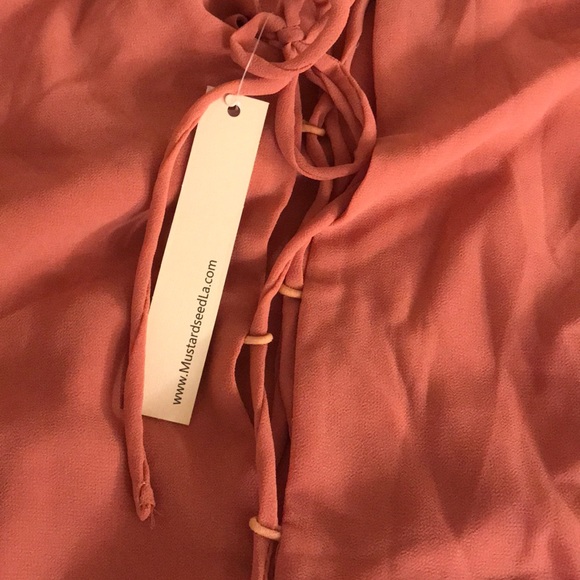 Coral lace up top - Picture 2 of 4